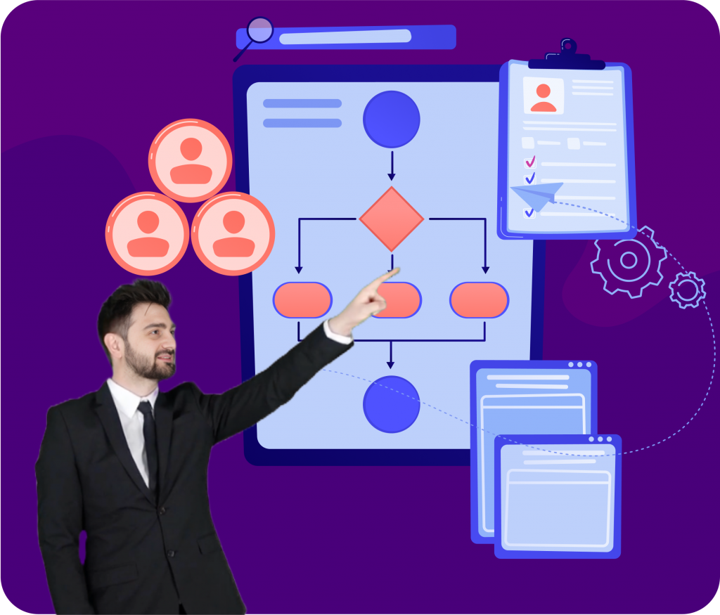 Video module showing a scenario-based learning example for sales training